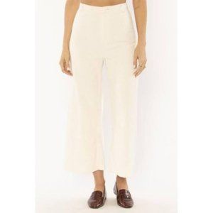 Society Amuse Cream Crop Wide Leg Corduroy Pant
